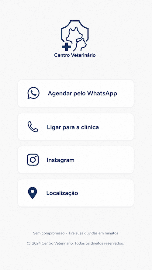 Página genérica com apenas uma lista de links